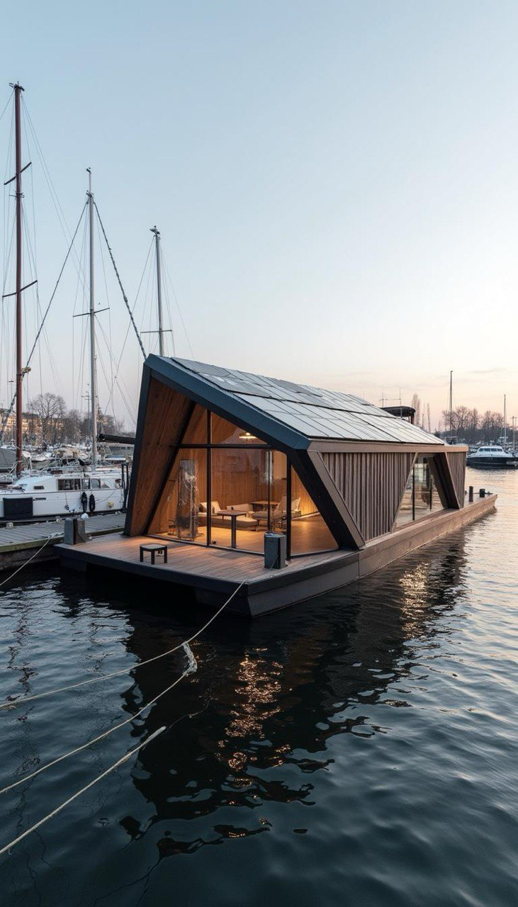 Skizzen und Pläne eines Hausbootprojekts – Platzhalterbild