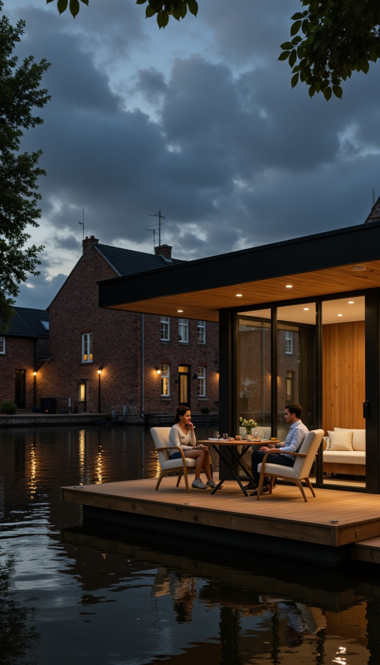 Luftbild von Hausbooten am Steg – Platzhalterbild