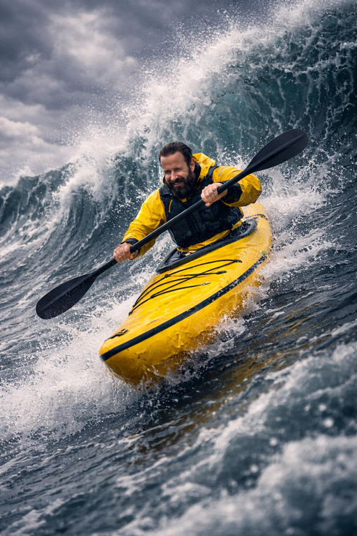 Kajakfahrer und SUP-Paddler auf dem Wasser – Platzhalterbild